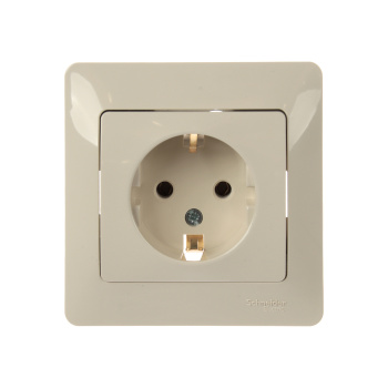 Розетка "Glossa" СП 1-мест. бежевая с/з GSL000242 *1/15