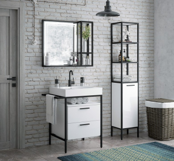 Пенал Corozo Айова 35, напольный, 35x187x30 см, черный/белый