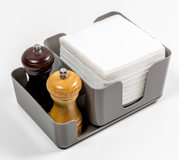 Салфетница пластм. "Смарт" с отделением д/специй 146х146х87мм пыльно-Серый С944ПСЕР ("Мартика")*1/15