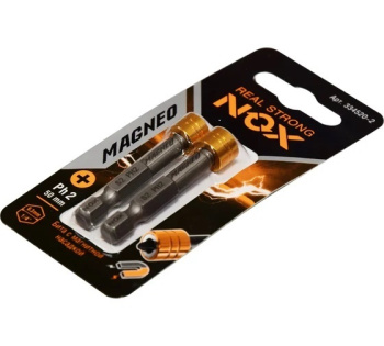 Бита крестовая PH2х 50мм (2 шт) с магнит насад S2 хвостовик1/4"Е MAGNEO арт.334520-2 NOX*1/10/50/100