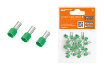 Наконечник-гильза Е6018  6мм2 с изолир. фланцем (20шт) TDM SQ0568-0044 *1/20