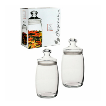 Набор банок для продуктов стекло "Чешни" 2шт х 1,1л  97425 "Pasabahce" *1/6 Набор банок для продуктов стекло "Чешни" 2шт х 1,1л  97425 "Pasabahce" *1/6