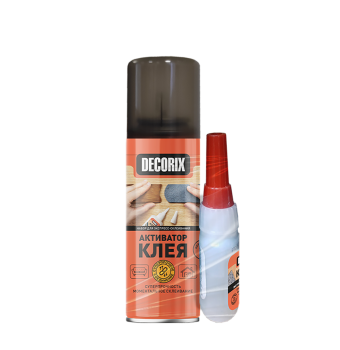 Клей двухкомпонентный для экспресс-склеивания DECORIX (активатор 140 мл+клей 25 г) *1/72