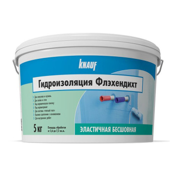 Гидроизоляция эластичная 5 кг Knauf Флэхендихт, бесшовная Гидроизоляция эластичная 5 кг Knauf Флэхендихт, бесшовная