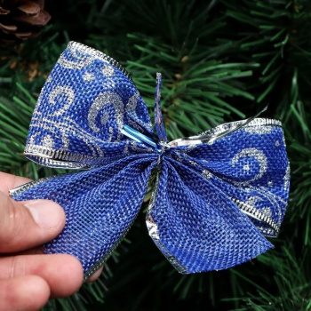 Бант праздничный "Вьюнок", синий, 11 х 9 см   4451495