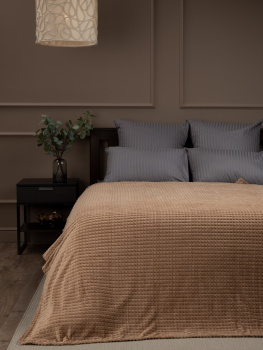 Плед 150*200см фланель жаккард кубики какао FF FNJq BE-GY1 16-1320 Absolute *1