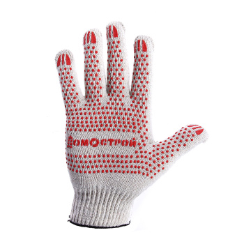 Перчатки рабочие ДомоСтрой, х/б с ПВХ, 4 нити, XL Перчатки рабочие ДомоСтрой, х/б с ПВХ, 4 нити, XL