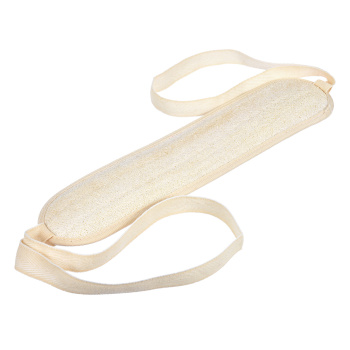 яяяМочалка из люфы, лента с х/б ручками, овальная, 38х9 см (96х9 см с ручками) "Банные штучки" /30