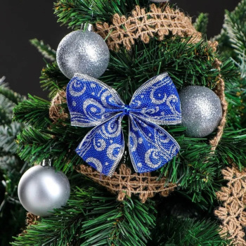 Бант праздничный "Вьюнок", синий, 11 х 9 см   4451495