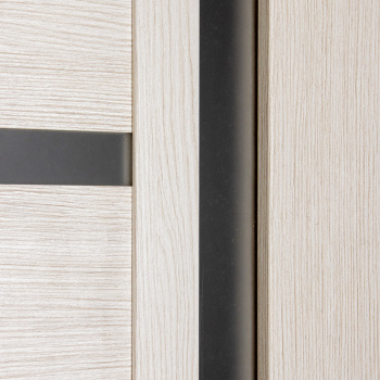 Дверное полотно остекленное 2000х800х36 мм BROZEX-WOOD Comfort-6, лиственница беленая 3D