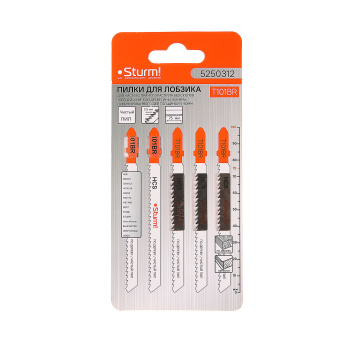Пилки для лобзика 5шт. по ламинату STURM (арт.5250312) чист.рез 3-30мм *10/50