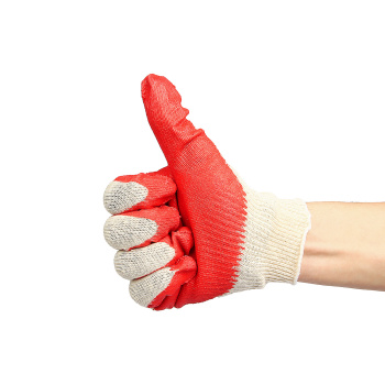 Перчатки ХБ с латекс один облив 13кл 4нит 40гр белкрас (арт.517Р) Перчатки ХБ с латекс один облив 13кл 4нит 40гр белкрас (арт.517Р)