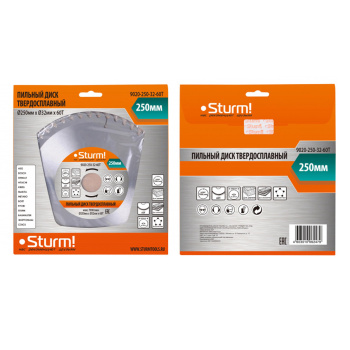 Диск пильный 250*32,0мм 60 зубьев пр дереву (9020-250х32х60Т) Sturm *1/25
